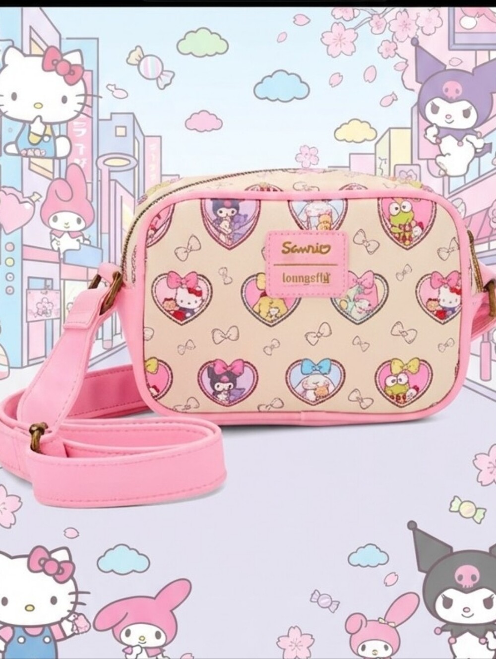 Hello Kitty And Friends Bestie Hearts Camera Crossbody Bag